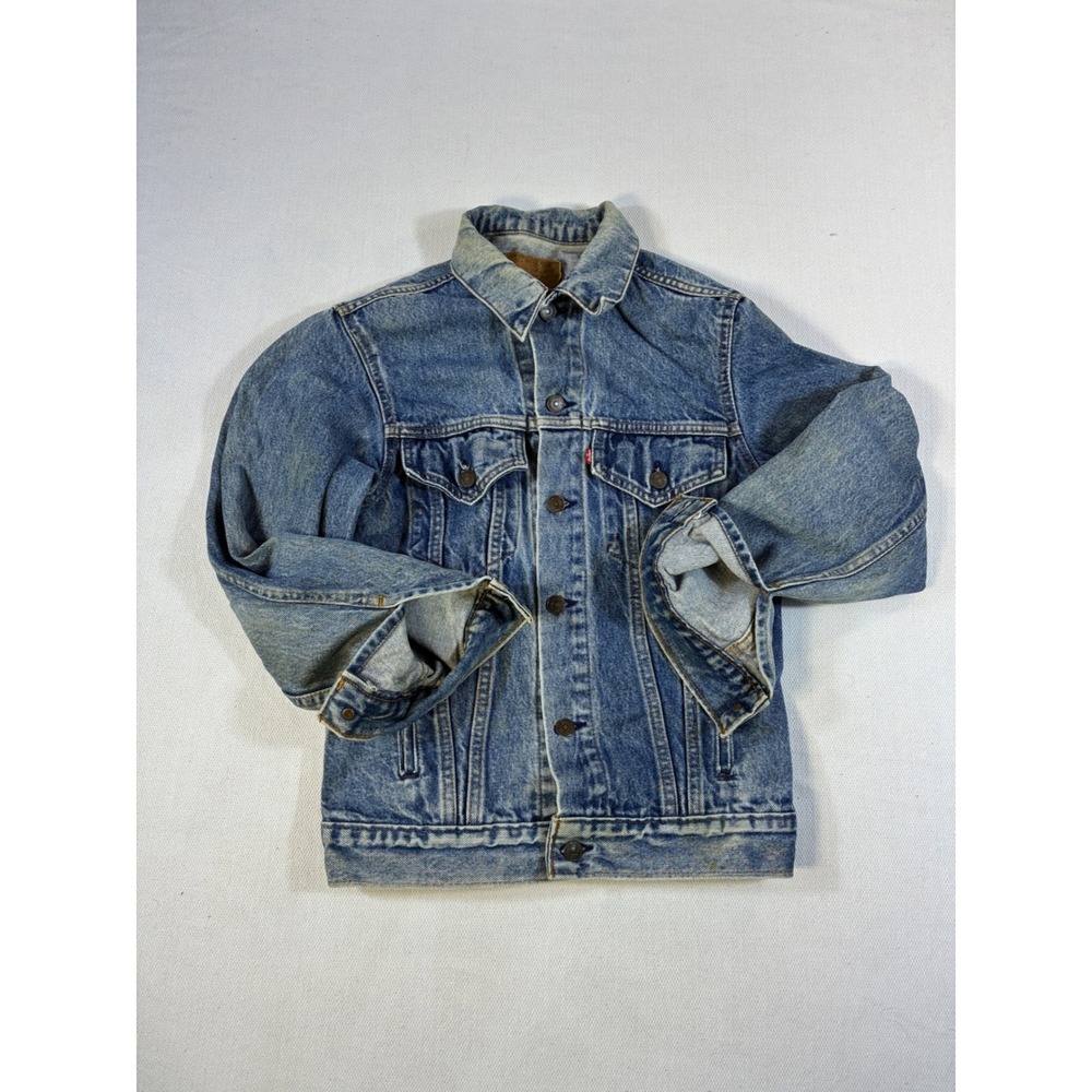 Vintage 80s Levi's 70506 0216 Denim Trucker Jacket Made in USA Blue Size 36R